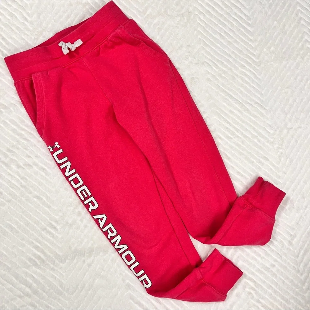 Under Armour Kids Girls Pink‎ Jogger Sweatpants size youth small joggers